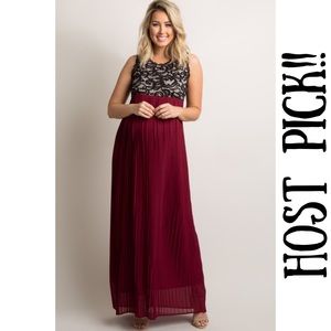 Pinkblush Burgundy Lace Maternity Dress! ✨